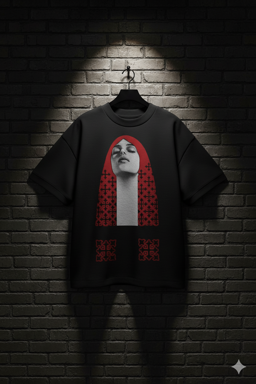 Arabic Script Art Print Shirt – Premium Black Cotton Streetwear Tee