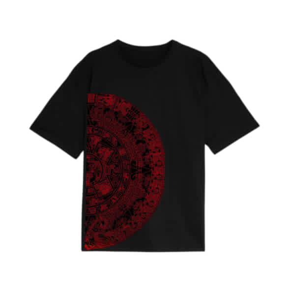 Modern Graphic T-Shirt – Unique Red Circular Print Streetwear