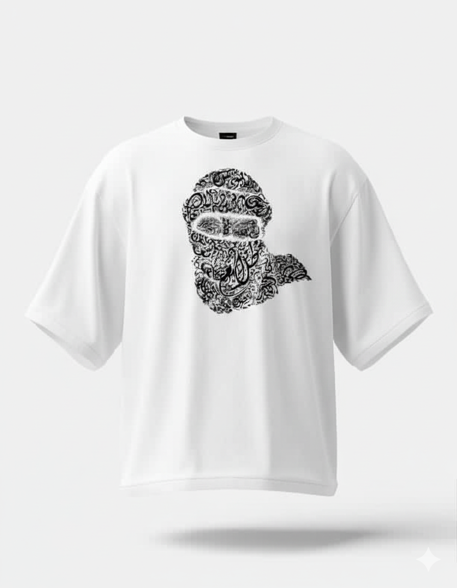 Unique Face Print T-Shirt for Men – Modern Streetwear Crewneck Tee